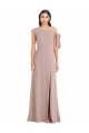 Stretch Crepe A-Line Long Sleeveless Front Slit Prom Dresses Sheffield