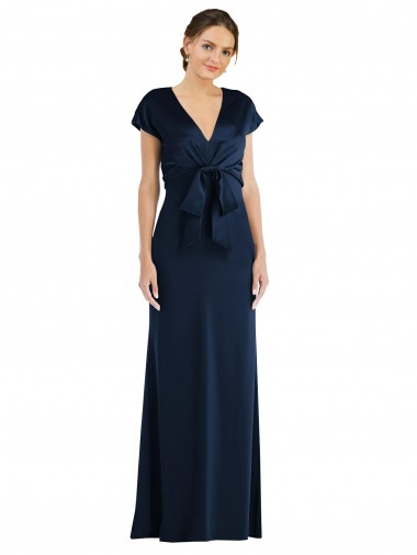Stretch Crepe Trumpet Long Cap Sleeves Keyhole Back Formal Evening Gown / Prom Dress / Bridesmaid Dress Sheffield