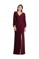 Stretch Crepe Trumpet Long Puff Sleeves Semi Formal Evening Dress / Prom Dress / Bridesmaid Dress Sheffield