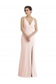 Stretch Crepe Trumpet Long Sleeveless V-Back Pink Prom Dresses Sheffield