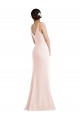 Stretch Crepe Trumpet Long Sleeveless V-Back Pink Prom Dresses Sheffield