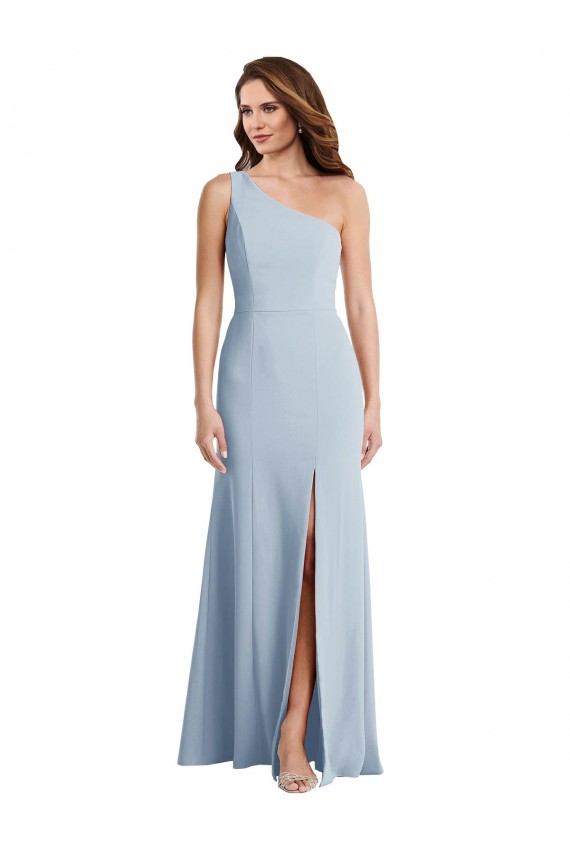 Stretch Crepe Trumpet Long Sleeveless Light Sky Blue Prom Dresses Sheffield