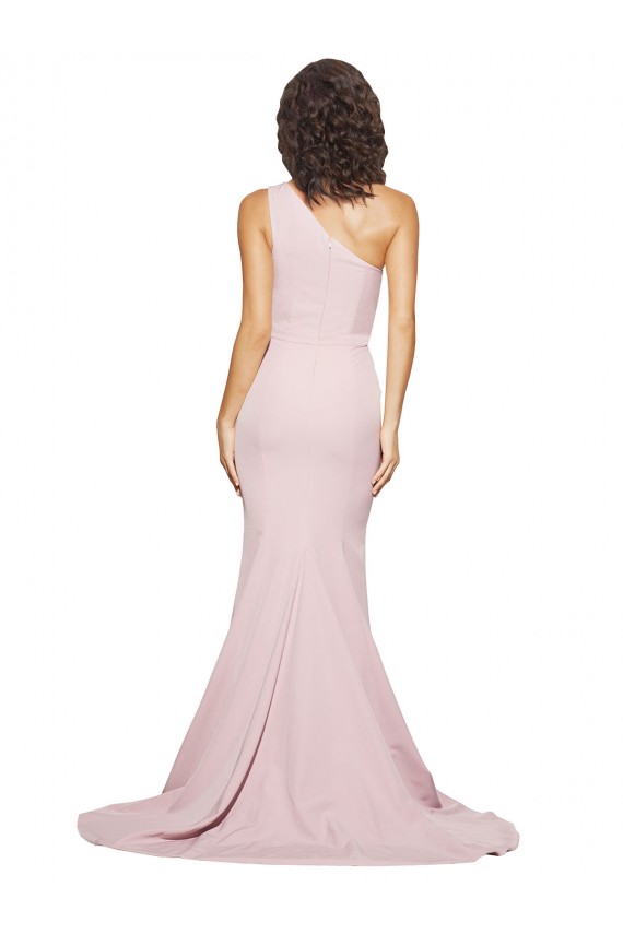 Stretch Crepe Sheath Sweep Train Sleeveless Side Slit Prom Dresses Sheffield