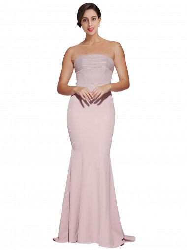 Stretch Crepe Sheath Sweep Train Sleeveless Low Back Mauve Prom Dresses Sheffield