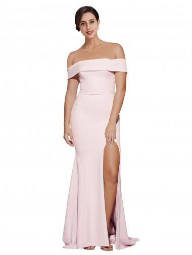 Stretch Crepe Sheath Sweep Train Sleeveless Low Back Formal Evening Gown / Prom Dress / Bridesmaid Dress Sheffield