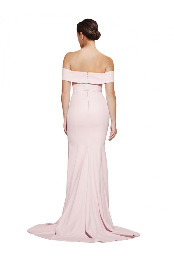 Stretch Crepe Sheath Sweep Train Sleeveless Low Back Formal Evening Gown / Prom Dress / Bridesmaid Dress Sheffield