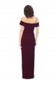 Stretch Crepe Sheath Long Sleeveless Low Back Burgundy Gold Prom Dresses Sheffield
