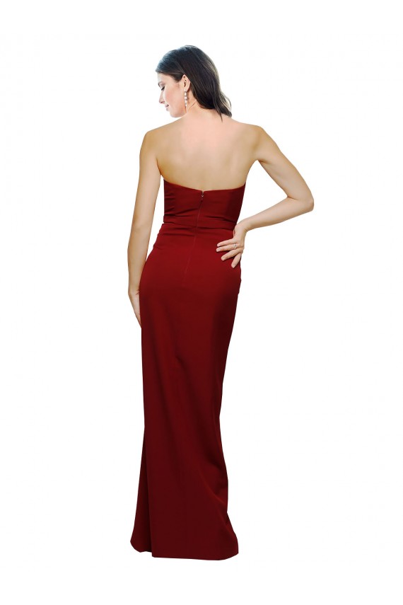 Stretch Crepe Sheath Long Sleeveless Low Back Bridesmaid Dress / Evening Dress Sheffield