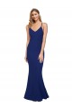 Stretch Crepe Sheath Long Sleeveless Royal Blue Low Back Formal Dress / Bridesmaid Dress Sheffield