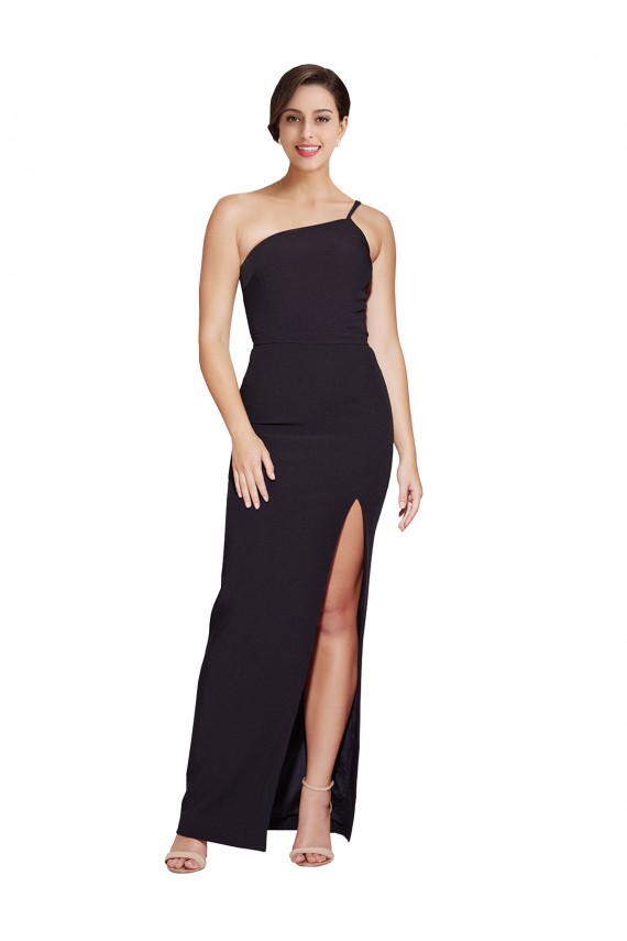 Stretch Crepe Sheath Sheath Sleeveless Black Formal Evening Gown / Prom Dress / Bridesmaid Dress Sheffield