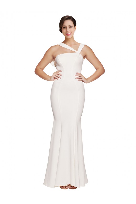 Stretch Crepe Sheath Long Sleeveless Low Back Prom Dresses Sheffield