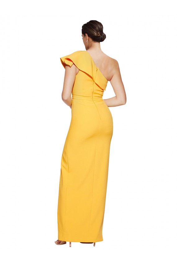 Stretch Crepe Sheath Long Sleeveless High Slit Prom Dresses Sheffield