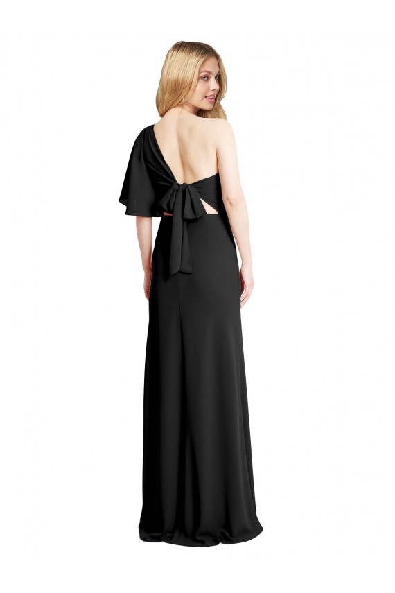 Stretch Crepe Sheath Long Flutter Sleeves Formal Evening Gown / Prom Dress / Bridesmaid Dress Sheffield