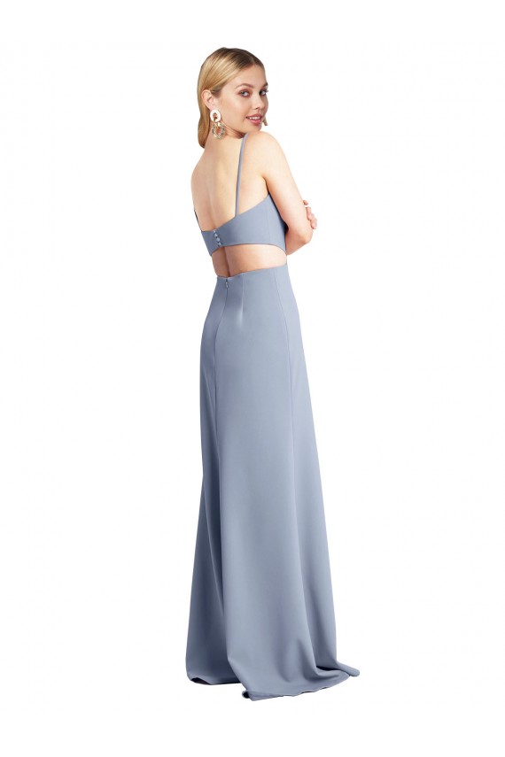 Stretch Crepe A-Line Long Sleeveless Open Back Prom Dress / Bridesmaid Dress Sheffield