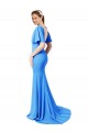 Stretch Crepe Mermaid, Sheath Sweep Train Short Sleeves V-Back Prom Dress / Bridesmaid Dress Sheffield