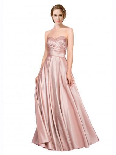 Stretch Satin A-Line Long Sleeveless Low Back Black Tie Evening Gown / Prom Dress / Bridesmaid Dress Sheffield