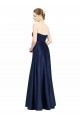 Stretch Satin A-Line Long Sleeveless Low Back Black Tie Evening Gown / Bridesmaid Dress Sheffield