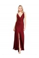 Stretch Satin A-Line Long Sleeveless V-Back Black Tie Evening Gown / Prom Dress / Bridesmaid Dress Sheffield
