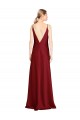 Stretch Satin A-Line Long Sleeveless V-Back Black Tie Evening Gown / Prom Dress / Bridesmaid Dress Sheffield