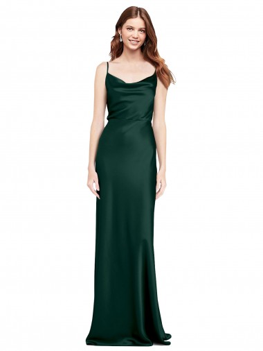 Stretch Satin Sheath Long Sleeveless V-Back Black Tie Evening Gown / Prom Dress / Bridesmaid Dress Sheffield
