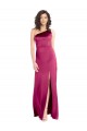 Stretch Satin A-Line Long Sleeveless Open Back Fuchsia Prom Dresses Sheffield