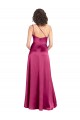 Stretch Satin A-Line Long Sleeveless Open Back Fuchsia Prom Dresses Sheffield