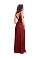 Stretch Satin A-Line Long Sleeveless V-Back Formal Dress / Bridesmaid Dress Sheffield