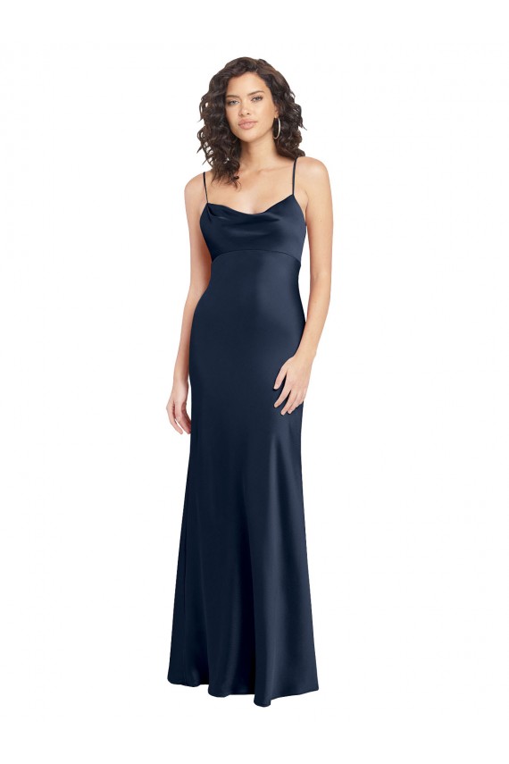 Stretch Satin A-Line Long Sleeveless Open Back Black Tie Evening Gown / Prom Dress / Bridesmaid Dress Sheffield