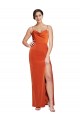 Stretch Satin Sheath Sweep Train Sleeveless Criss Cross Back Formal Evening Gown / Prom Dress / Bridesmaid Dress Sheffield
