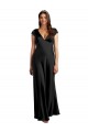 Stretch Satin A-Line Long Cap Sleeves Keyhole Back Formal Evening Gown / Prom Dress / Bridesmaid Dress Sheffield