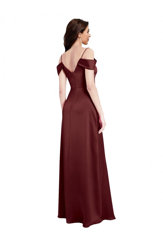 Stretch Satin A-Line Long Sleeveless Formal Dress / Bridesmaid Dress Sheffield