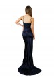 Stretch Satin Mermaid Long Sleeveless Dark Navy Prom Dresses Sheffield