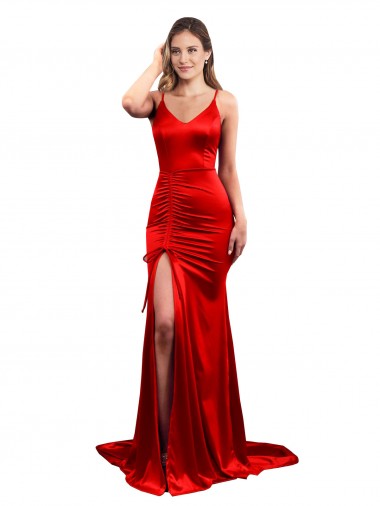 Stretch Satin Mermaid Long Sleeveless Low Back Evening Dress / Bridesmaid Dress Sheffield
