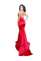 Stretch Satin Mermaid Long Sleeveless Low Back Red Prom Dresses Sheffield