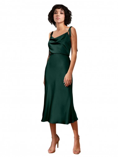 Stretch Satin Sheath Midi Length Sleeveless Black Tie Evening Gown / Prom Dress / Bridesmaid Dress Sheffield