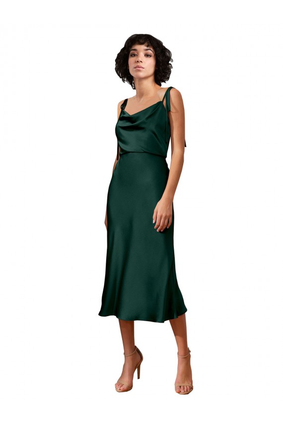 Stretch Satin Sheath Midi Length Sleeveless Black Tie Evening Gown / Prom Dress / Bridesmaid Dress Sheffield