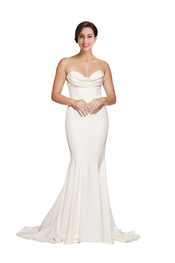 Stretch Satin Mermaid Sweep Train Sleeveless Low Back Formal Evening Gown / Prom Dress / Bridesmaid Dress Sheffield