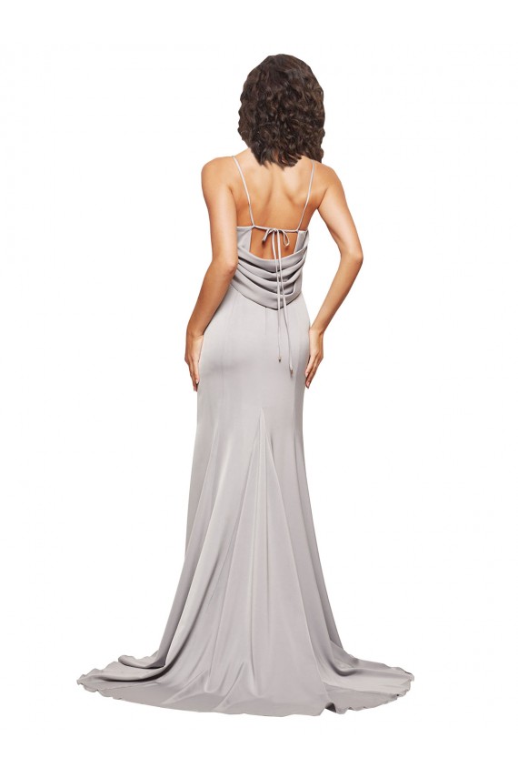 Stretch Satin A-Line Sweep Train Sleeveless Low Back Formal Evening Gown / Prom Dress / Bridesmaid Dress Sheffield