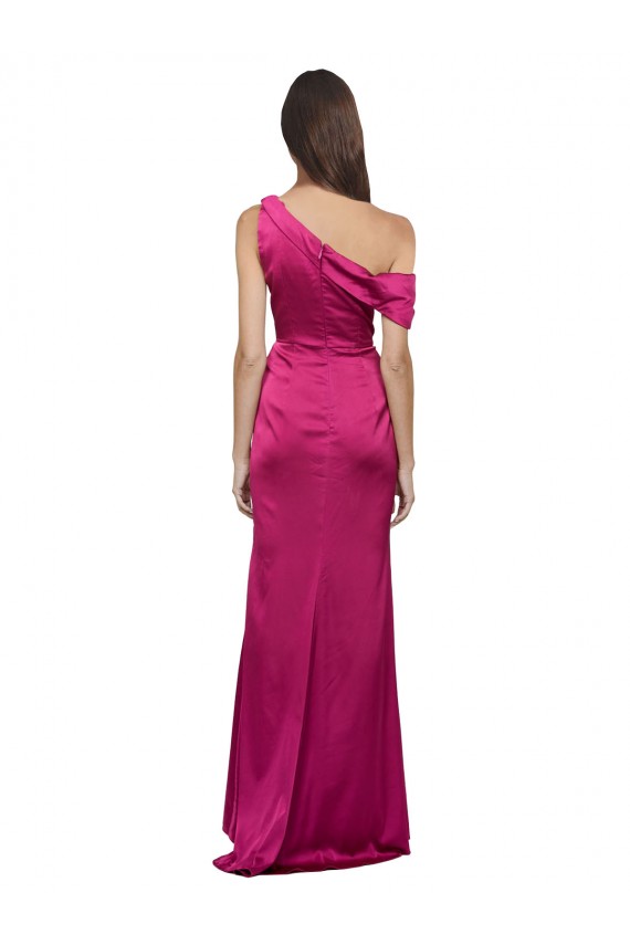 Stretch Satin A-Line Long Sleeveless Fuchsia Prom Dresses Sheffield