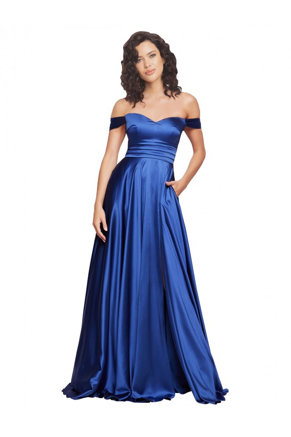 Stretch Satin A-Line Sweep Train Sleeveless Formal Evening Gown / Prom Dress / Bridesmaid Dress Sheffield