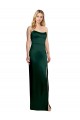 Stretch Satin A-Line Long Sleeveless Side Slit Prom Dresses Sheffield