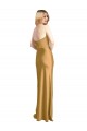 Stretch Satin A-Line Sleeveless Gold Formal Evening Gown / Prom Dress / Bridesmaid Dress Sheffield
