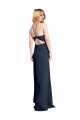 Stretch Satin A-Line Long Sleeveless Criss Cross Open Back Daring Side Slit Prom Dresses Sheffield