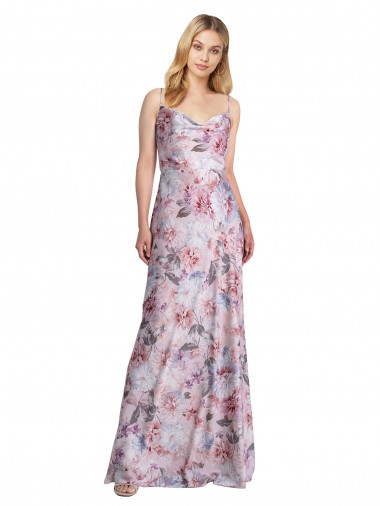 Stretch Satin & Floral A-Line Long Sleeveless Formal Evening Gown / Bridesmaid Dress Sheffield