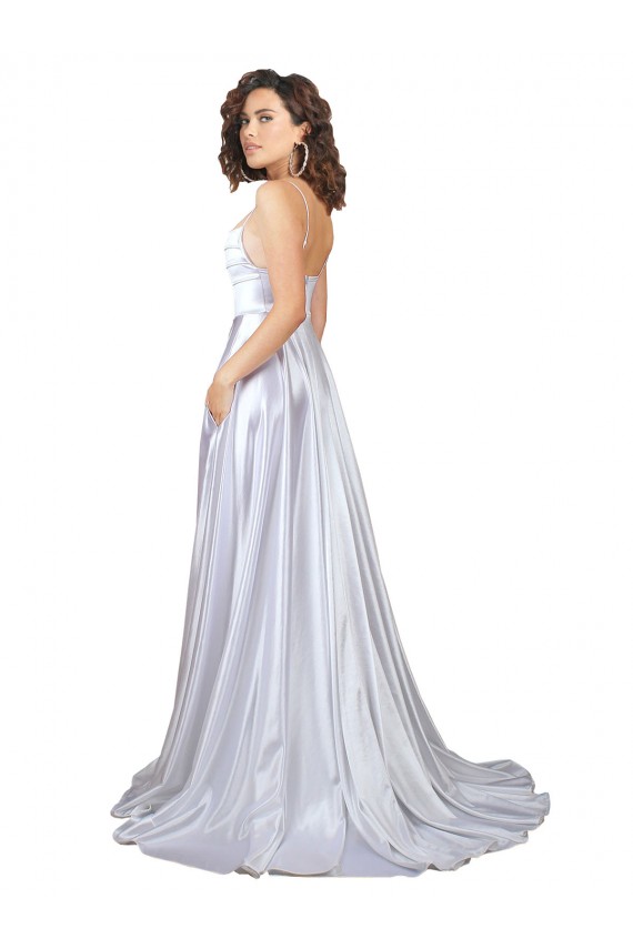 Stretch Satin A-Line Long Sleeveless Beach Wedding Dress Sheffield