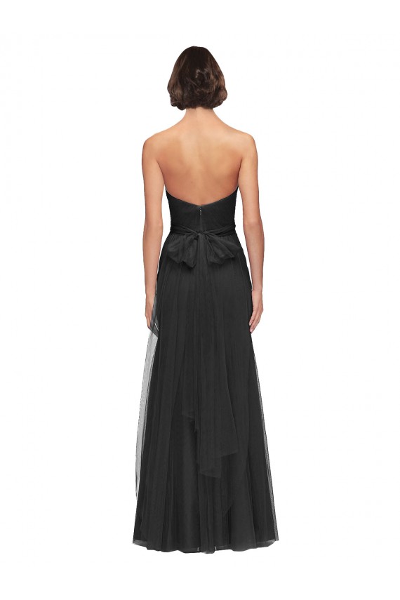Soft Tulle A-Line Sleeveless Black Bridesmaid Gown Sheffield