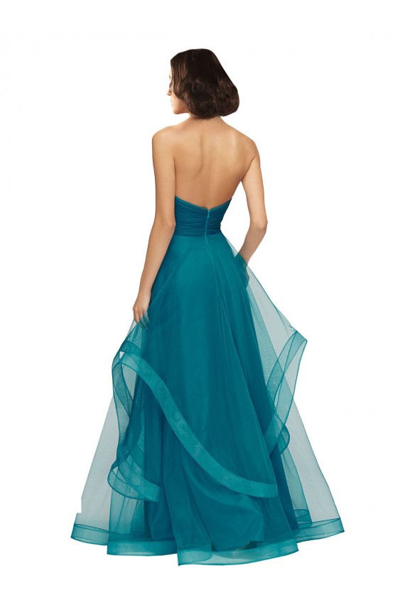 Tulle A-Line Long Sleeveless Turquoise Bridesmaid Dress Sheffield