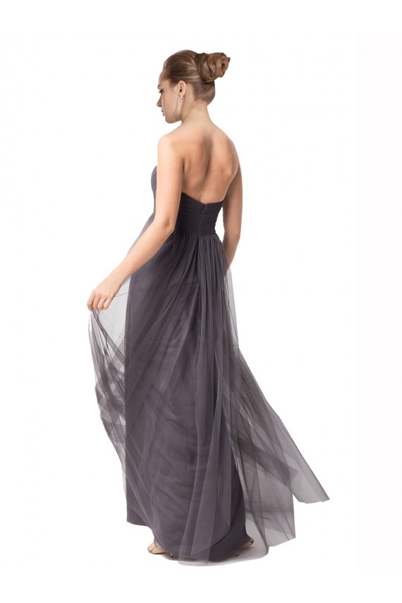 Tulle A-Line Long Cap Sleeves Bridesmaid Dress Sheffield