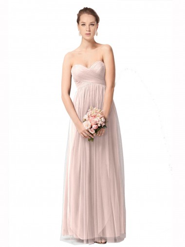 Tulle A-Line Long Cap Sleeves Bridesmaid Dress Sheffield