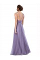 Tulle A-Line Long Sleeveless V-Back Bridesmaid Dress Sheffield